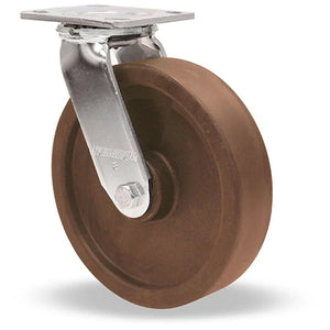 Hamilton S-52HK-8HNY: High Heat 8" Kingpinless Swivel Caster | 550° F Scorcher Wheel | 3/4" Roller Bearing with Grease Hamilton