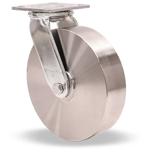 Hamilton High Heat Kingpinless Swivel Caster S-52HK-8HSB - 8" Stainless Steel Wheel, 750°F Rated with Precision Bearings - Standard Duty for High-Temperature Environments Hamilton
