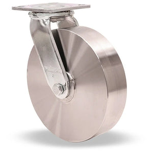 Hamilton High Heat Kingpinless Swivel Caster S-52HK-8HSB - 8" Stainless Steel Wheel, 750°F Rated with Precision Bearings - Standard Duty for High-Temperature Environments Hamilton