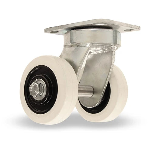 Hamilton S-52HK2-4HWRSB High Heat Dual-Wheel Kingpinless Swivel Caster | 570°F Rated | 4" Noiseless Ultratherm Wheels | Standard Duty Hamilton