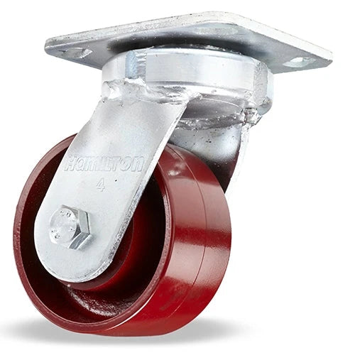 4x2 Metal Wheel Swivel Caster - Hamilton Standard Duty, Kingpinless, 1/2" Sealed Precision Ball Bearing Hamilton