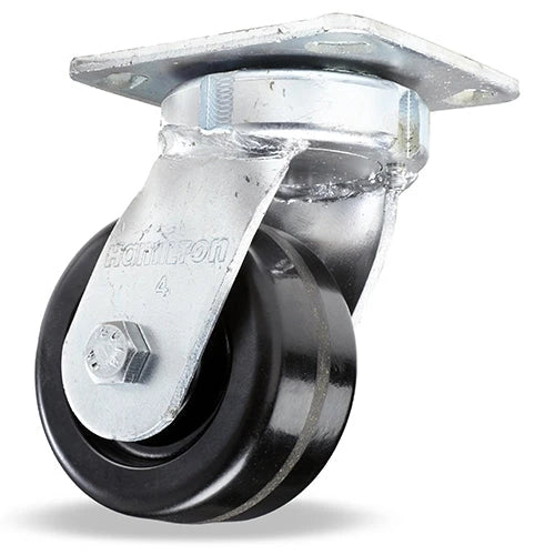 Hamilton Standard Duty Kingpinless Swivel Caster - 4x2" Plastex Phenolic Wheel with 3/4" Straight Roller Bearing - S-52K-4P Hamilton