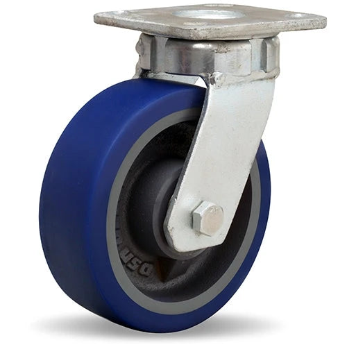 Hamilton S-52K-5SPB Standard Duty Kingpinless Swivel Caster - 5x2 Ergo Glide Polyurethane Wheel on Cast Iron Core with Sealed Precision Bearings Hamilton