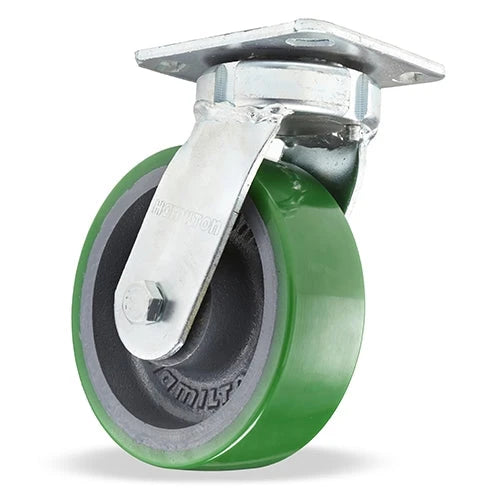 Durable S-52K-6DB Hamilton Standard Duty Kingpinless Swivel Caster - 6" x 2" Duralast Polyurethane Wheel on Cast Iron Core Hamilton