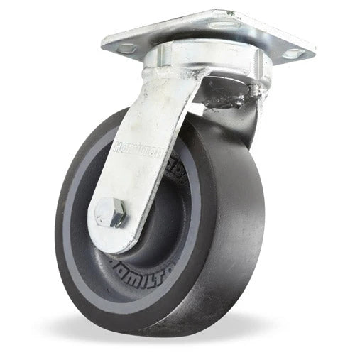S-52K-6DB70 Hamilton Standard Duty Kingpinless Swivel Caster - 6"x2" Duralast XC Polyurethane on Cast Iron Wheel, 1/2" Sealed Precision Ball Bearings Hamilton