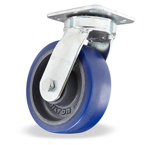 S-52K-6SPB Hamilton Standard Duty Kingpinless Swivel Caster | 6" Ergo-Glide Polyurethane on Cast Iron Wheel | Durable and High-Capacity Hamilton
