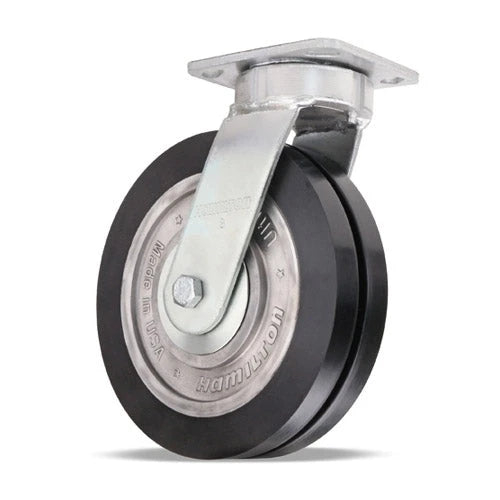 S-52K-8SWF70D Hamilton Standard Duty Swivel Caster | 8" x 2" UltraGlide Twin Wheel | Sealed Precision Bearings | Durable Aluminum Core Hamilton