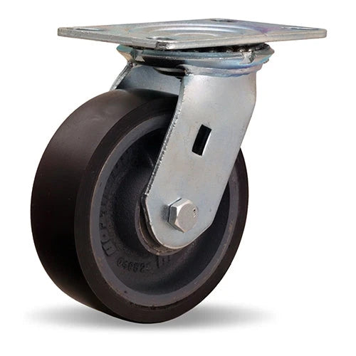 Vanguard Swivel Caster with 6" x 2" Duralast XC Polyurethane (70D) on Cast Iron Wheel with 1/2" Sealed Precision Ball Bearings Hamilton