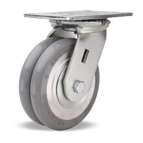 Vanguard Swivel Caster with 6" x 2" UltraGlide 24/7 | AGV Polyurethane (95A) on Aluminum Wheel with 1/2" Sealed Precision Ball Bearings Hamilton