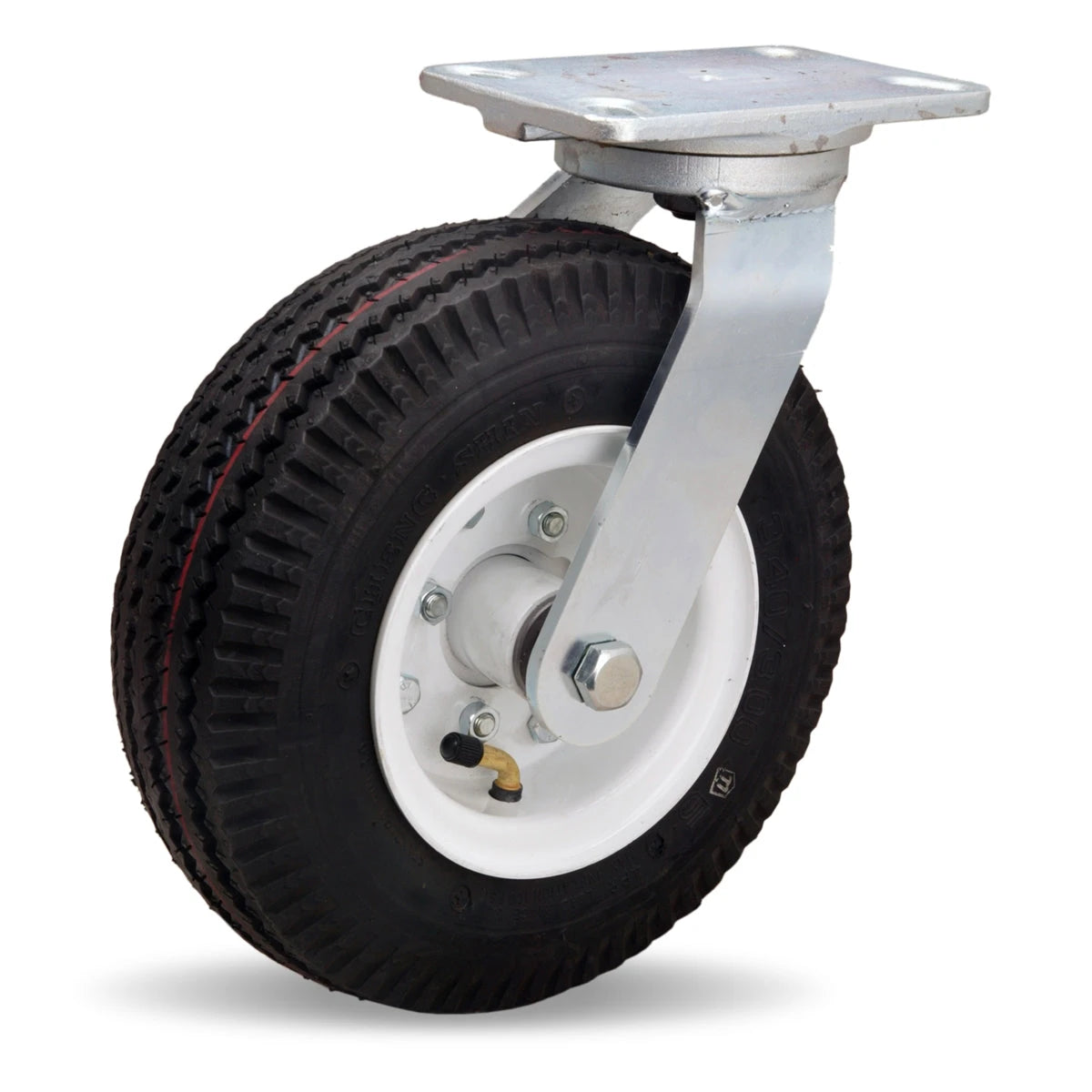 Hamilton S-7111-PRB Cush-N-Aire 10-inch Zinc Plated Swivel Caster with Pneumatic Tire & 3/4" Precision Ball Bearing - Industrial Mobility Solution Hamilton