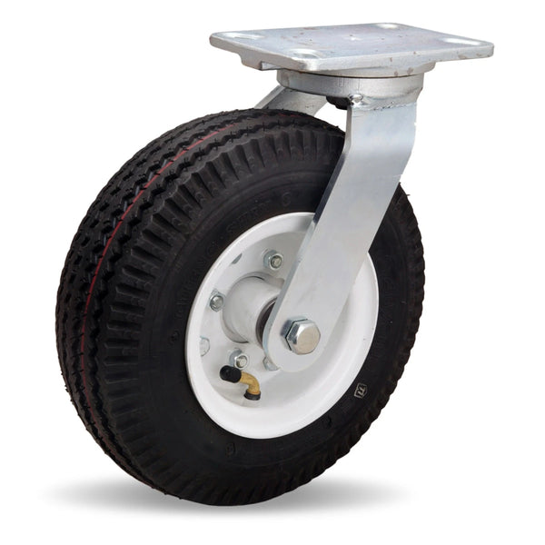 Hamilton S-7111-PRB Cush-N-Aire 10-inch Zinc Plated Swivel Caster with Pneumatic Tire & 3/4" Precision Ball Bearing - Industrial Mobility Solution Hamilton