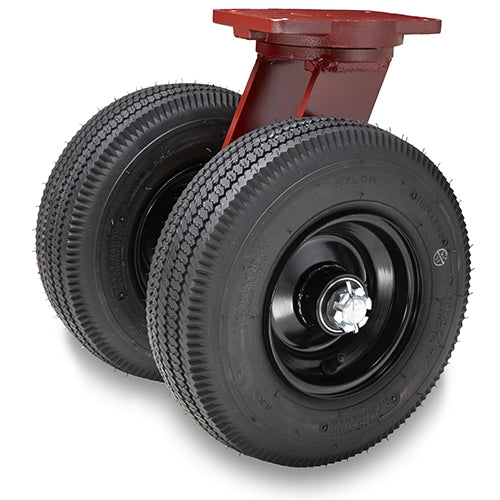 Hamilton Pneumatic Dual-Wheel Swivel Caster with 12" Pneumatic Air-Filled Tire with 1" Straight Roller Bearing Hamilton