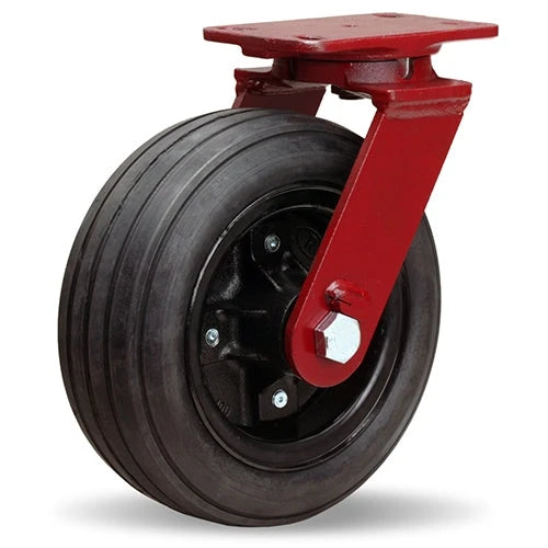 Hamilton 1000 lbs Load Capacity Ground Support Swivel Caster - 10-inch Heavy Duty Solid Pneumatic Tire with 1-inch Tapered Roller Bearing - S-7510-SPRT Hamilton