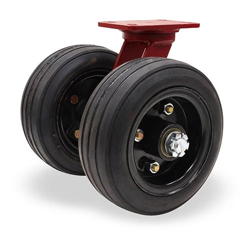 S-7710-SPRT Hamilton Ground Support Swivel Caster - Dual 10" Heavy Duty Pneumatic Tires with 1" Tapered Roller Bearing for Aviation & Industrial Use Hamilton