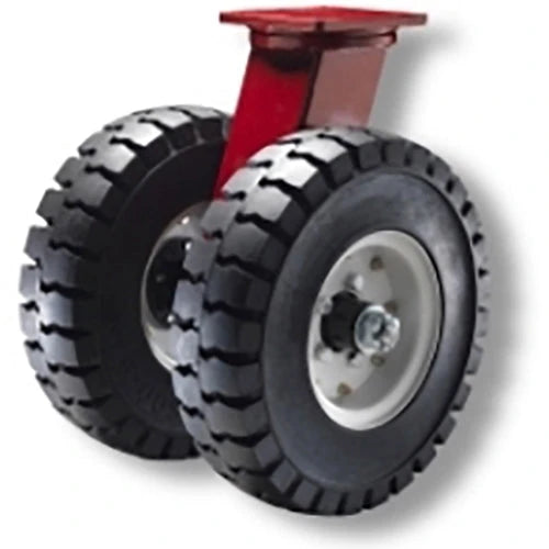 Hamilton 7500 lbs Load Capacity Swivel Caster - Dual 21" Solid Pneumatic Tires with 1-1/4" Tapered Roller Bearing - Heavy Duty Ground Support Hamilton