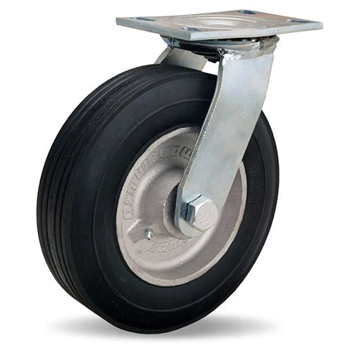 Hamilton Cush-N-Flex S-8410-SU Swivel Caster - 10" Super-Flex Rubber on Aluminum Wheel with 1" Bearing Hamilton