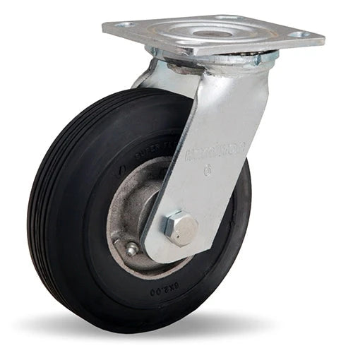 Hamilton Cush-N-Flex S-8526-SU Swivel Caster - 6"x2" Super-Flex Rubber on Aluminum Wheel with 3/4" Roller Bearing - Durable & Versatile Mobility Solution Hamilton