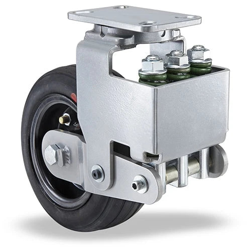 Hamilton Aerospace S-AEZFFM-10SPRT - 10" x 4" Heavy Duty Solid Pneumatic Tire Swivel Caster, 1000 lbs Load Capacity, with 1-1/4" Tapered Roller - Forge Master Spring Loaded Hamilton