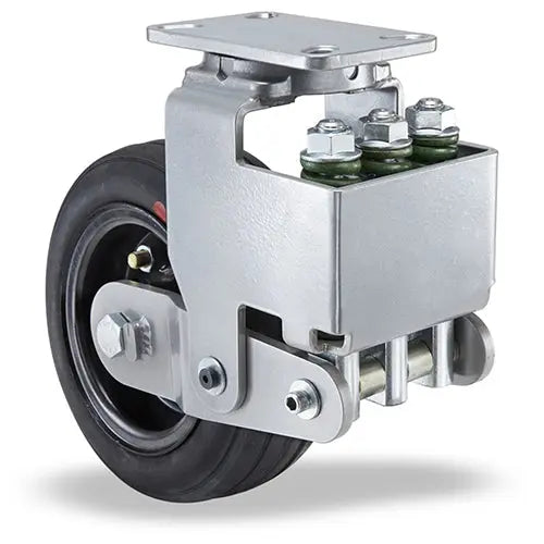 Hamilton Aerospace S-AEZFFM-10SPRT 1000 lbs capacity swivel caster with a 10x4 inch heavy-duty solid pneumatic tire and 1-1/4 inch tapered roller