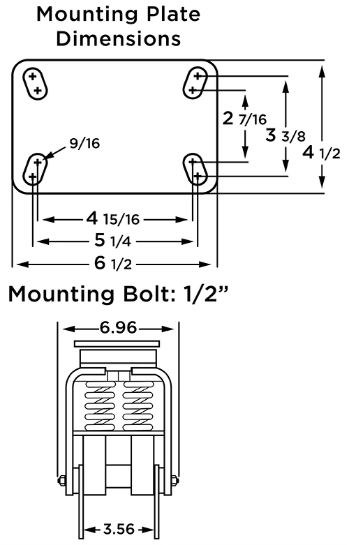 2775 lbs Load Capacity 12" Ergo-Glide Wheel - Hamilton Aerospace S-AEZFFM-12SPB Spinfinity Swivel Caster with Sealed Precision Bearings Hamilton