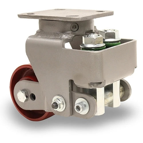 Hamilton Aerospace S-AEZFHS-4MB-1 Heavy Service Spring Loaded Swivel Caster - 4" x 2" Cast Iron Metal Wheel with 1/2" Sealed Precision Ball Bearings for Aerospace Applications Hamilton