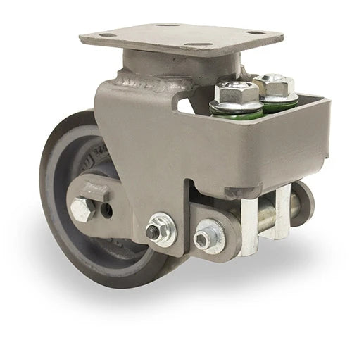 Hamilton Aerospace 6" Swivel Caster - Spring Loaded Heavy Service - Duralast XC Polyurethane on Cast Iron - Ideal for Aerospace Applications Hamilton