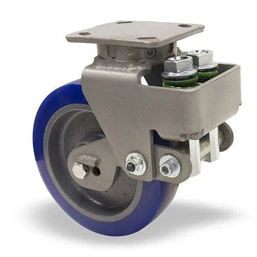 Hamilton Aerospace 8" Spring Loaded Heavy Service Swivel Caster - 980 lbs Load Capacity - Ergo-Glide XT Wheel with Sealed Precision Ball Bearings - S-AEZFHS-8EGB-1 Hamilton