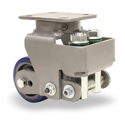 Hamilton Aerospace 4" Spinfinity Swivel Caster – Spring-Loaded, Ergo-Glide Polyurethane on Cast Iron – Precision Ball Bearings Hamilton