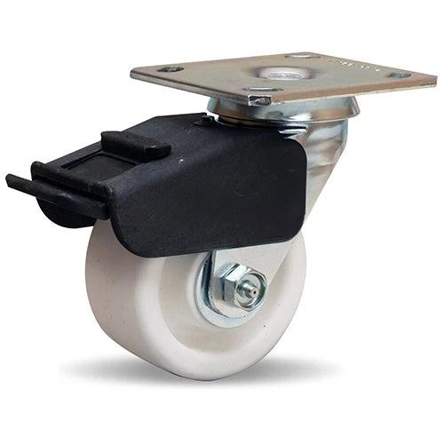Hamilton S-BC-4AZ Brake Swivel Caster - 4" x 2" Aqualite Polyolefin Wheel with Delrin Bearing for Enhanced Stability Hamilton