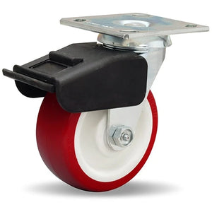 Hamilton S-BC-5NF 5" x 2" Polyurethane Swivel Caster with Brake – 850 lb