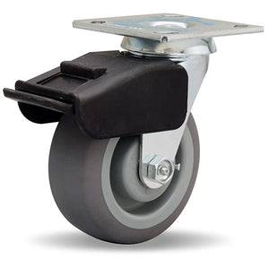 Hamilton S-BC-5TE 5" x 2" Rubber Swivel Combination Brake Caster – 850 lb