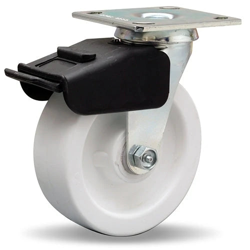 Hamilton S-BC-6AZ Swivel Caster - 6x2 Inch Aqualite Polyolefin Wheel with Combination Brake and Delrin Bearing for Heavy Duty Use Hamilton