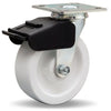 Hamilton S-BC-6AZ Swivel Caster - 6x2 Inch Aqualite Polyolefin Wheel with Combination Brake and Delrin Bearing for Heavy Duty Use