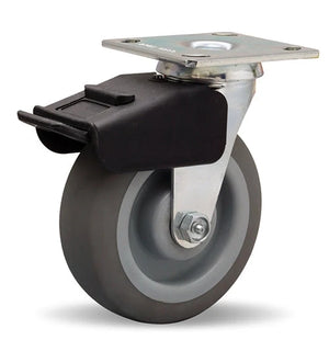 Hamilton S-BC-6TE 6" x 2" Gray Rubber Swivel Caster – 410 lb