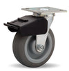 Hamilton S-BC-6TE Swivel Caster, 6x2 Inch Versa-Tech Gray Rubber on Polyolefin Wheel, 410 lbs Capacity - 3/4" Straight Roller Bearing Hamilton