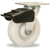 Hamilton S-BC-6WNB Swivel Caster - 850 lbs Load Capacity, 6x2 Inch White Nylon Wheel, 1/2" Precision Ball Bearing with Combination Brake Hamilton
