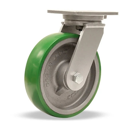 Hamilton Champion Swivel Caster with 10" x 2 1/2" Duralast Polyurethane (95A) on Cast Iron Wheel with 3/4" Sealed Precision Ball Bearing Hamilton