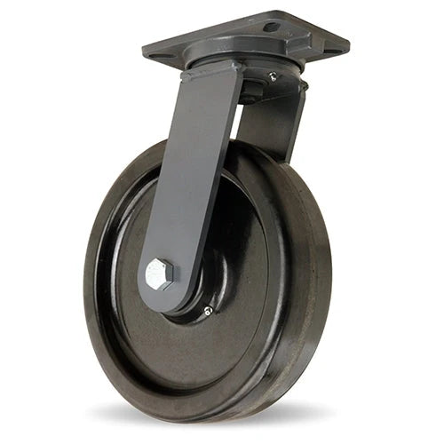 Hamilton Champion Swivel Caster with 12" x 3" Plastex Phenolic Wheel with 1" Straight Roller Bearing Hamilton