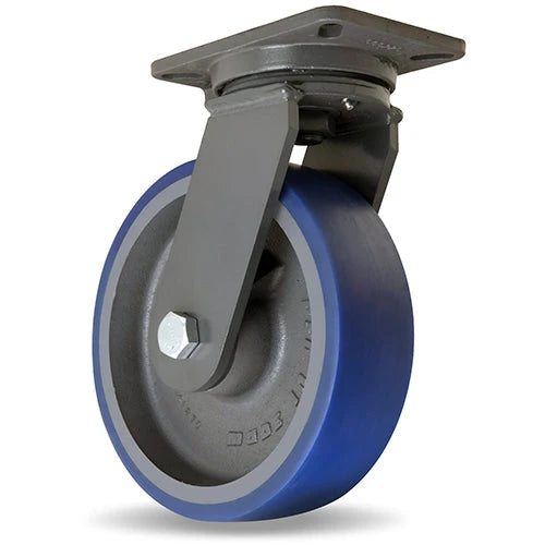 Hamilton Champion Swivel Caster with 10" x 3" Ergo-Glide Polyurethane (85A) on Cast Iron Wheel with 3/4" Sealed Precision Ball Bearings Hamilton