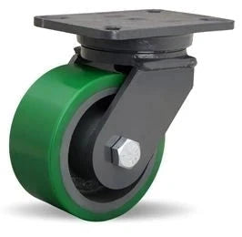 Hamilton Champion Swivel Caster with 6" x 3" Duralast® Polyurethane (95A) on Cast Iron Wheel with 3/4" Sealed Precision Ball Bearings CasterHQ