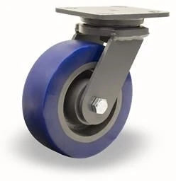 Hamilton Champion Swivel Caster with 6" x 3" Ergo-Glide XT 1" thick Polyurethane (85A) on Cast Iron Wheel with 3/4" Sealed Precision Ball Bearings Hamilton