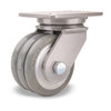 Hamilton Champion Swivel Caster with 6" x 3" UltraGlide™ (95A) Triple Wheel Grey Tread on Aluminum Core with 3/4" Sealed Precision Ball Bearings Hamilton