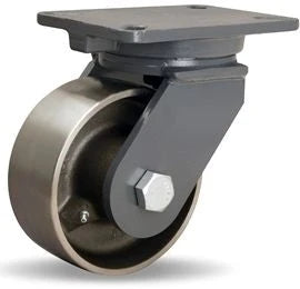 Hamilton Champion Swivel Caster with 6" x 2 1/2" Forged Steel Wheel with 1" Straight Roller Bearing Hamilton