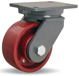 Hamilton Champion Swivel Caster with 6" x 2 1/2" Metal Wheel with 1" Straight Roller Bearing Hamilton