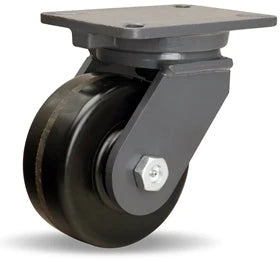 Hamilton Champion Swivel Caster with 6" x 2 1/2" Plastex Phenolic Wheel with 1" Straight Roller Bearing Hamilton
