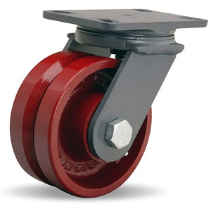 Hamilton S-CH-6VH 6" x 2 3/4" V-Grooved Swivel Caster – Roller Bearing