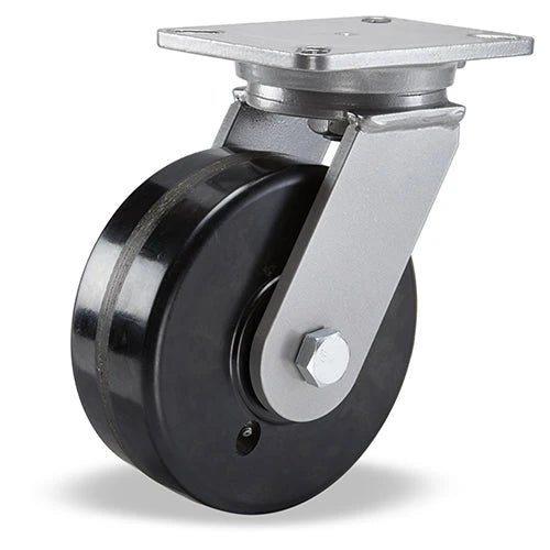 Hamilton Champion Swivel Caster with 8" x 3" Plastex Phenolic Wheel with 1" Straight Roller Bearing Hamilton