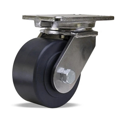 Hamilton Stainless Steel Swivel Caster - 6" x 3" Nylast™ Nylon Wheel - 3200 lbs. Load Capacity - 3/4" Double Shielded Precision Ball Bearings - Champion Series S-CHS-63NYSB Hamilton