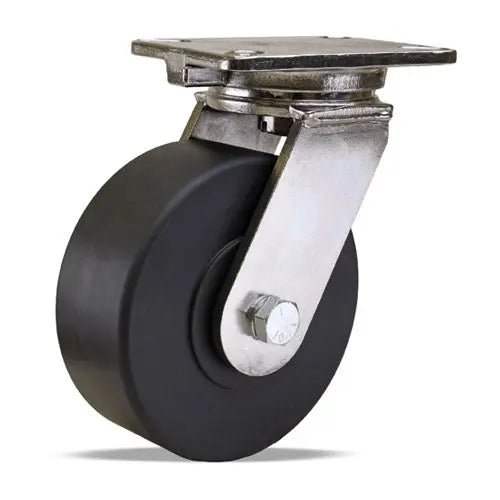 Hamilton 8" Champion Stainless Steel Swivel Caster - 3200 lbs Load Capacity with Nylast Cast Nylon Wheel & Double Shielded Bearings -  | CasterHQ