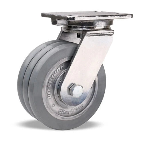 3200 lbs. Hamilton Stainless Steel Champion 8x3 UltraGlide(95A) Triple Wheel Swivel Caster with Aluminum Core & Precision Bearings - S-CHS-83SWC95 Hamilton